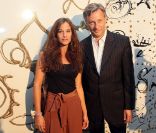 Mélanie Bernier et Marc Lelandais lors du vernissage de l'exposition L'art, l'amour, la mode. Le 1er septembre  2011