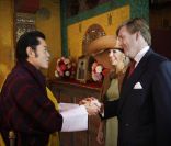 Le roi Jigme Khesar du Bhoutan lors de la visite officielle du prince Willem-Alexander et de la princesse Maxima des Pays-Bas en octobre 2007.