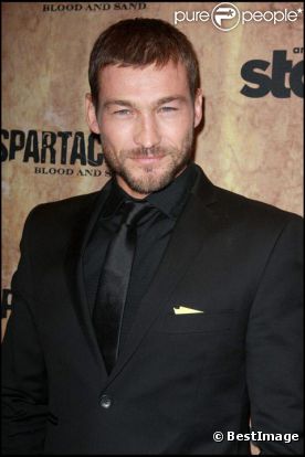 Andy Whitfield, lors de la présentation de la série Spartacus, en janvier 2010 à New-York 