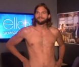 Ashton Kutcher tout nu devant Ellen DeGeneres, le 12 septembre 2011 sur NBC.