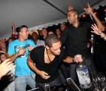 Inauguration de la Villa Navarre, à Pau, le 23 septembre 2011 : JoeyStarr, Tony Parker et Cut Killer. 