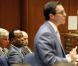 Troisième jour du procès du docteur Conrad Murray, accusé d'homicide involontaire sur Michael Jackson, à Los Angeles le 29 septembre 2011 - ici Conrad Murray 