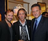 Vincent Perez, Alain Crevet et Sean Hepburn lors de la soirée chez S.T. Dupont le 29 septembre 2011