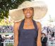 Marie-José Pérec lors de l'édition 2011 du Qatar Prix de l'Arc de Triomphe, qui a vu le sacre inattendu de la pouliche allemande Danedream, auteure du nouveau record de l'épreuve. Un scénario explosif auquel célébrités et turfistes ont assisté à Longchamp.