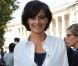 Inès de la Fressange arrive au défilé printemps-été 2012 de Carven à Paris le 29 septembre 2011