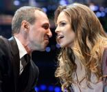 Hilary Swank et l\'acteur Igor Vernik à l\'anniversaire du président Tchétchène Ramzan Kadyrov, à Grozny, le 5 octobre 2011.