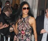 La chanteuse Nicole Scherzinger, de passage à la radio BBC One. Londres, le 28 octobre 2011.