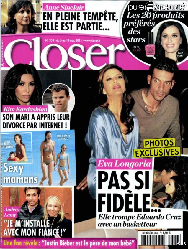 Closer, en kiosques le samedi 5 novembre 2011.
