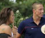 Laure Manaudou et Frédérick Bouquet le 26 juin 2011 à Paris<br />