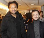 Fabrice Eboué et Jérémy Michalak lors de la soirée 
