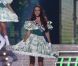 Delphine Wespiser défile lors de l'élection de Miss France 2012, le samedi 3 décembre 2011 à Brest.
