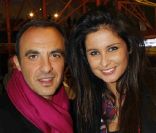 Nikos Aliagas et Malika Ménard pour l'inauguration de Jours de fêtes au Grand Palais, à Paris, le 15 décembre 2011.