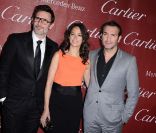 Michel Hazanavicius, Bérénice Bejo et Jean Dujardin au festival de Palm Spring, Los Angeles, le 7 janvier 2012.