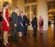 Le roi Albert et la reine Paola, épaulés par le prince Philippe et la princesse Mathilde, recevaient pour le Nouvel An Mgr Berloco et les chefs de mission diplomatique au palais Laeken, à Bruxelles, le 11 janvier 2012.