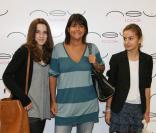 Valérie Expert et ses deux filles à l'inauguration de la boutique New Look, le 29/05/08