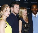 Kyra Sedgwick, Sam Worthington, Elizabeth Banks et Anthony MacKie lors de l'avant première du film Dos au mur à New York le 19 janvier 2012