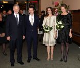 La princesse Mary et le prince Frederik de Danemark étaient les hôtes de la princesse Mathilde et du prince Philippe de Belgique le 26 janvier 2012 à Bruxelles, pour un concert de jazz marquant le début de la présidence danoise du Conseil européen.