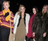 Claire, Jenna, Prisca et Virginie Courtin-Clarins se rendent en famille au défilé Tommy Hilfiger à New York, le 12 février 2012.