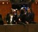 Nicolas Sarkozy et Carla Bruni arrivent dans les locaux de TF1 juste avant sa déclaration au journal télévisé de 20 heures de Laurence Ferrari, à Paris, le 15 février 2012.