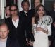 Angelina Jolie et Brad Pitt à Paris le 16 février 2012 ; ils se sont rendus à une after à la Bibliothèque Nationale de France
