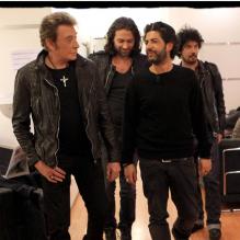 Johnny Hallyday et sa nouvelle "bande" à Canal + le 7 décembre 2011<br />
