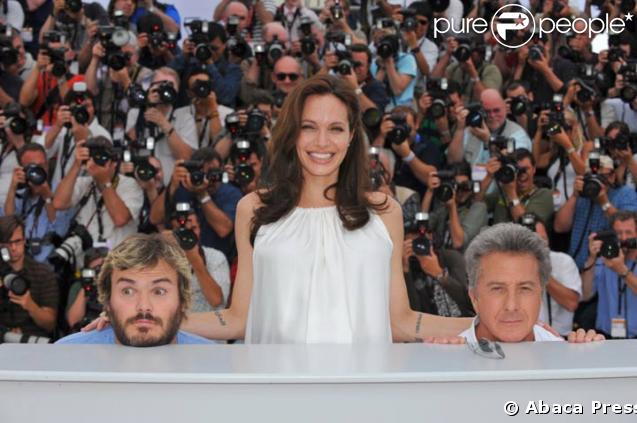 Dustin Hoffman avec Angelina Jolie et Jack Black au festival de Cannes 2008