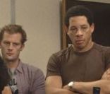 Nicolas Duvauchelle, JoeyStarr et l'équipe du film Polisse
