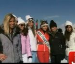Alexandra Rosenfeld, Rachel Legrain-Trapani, Laury Thilleman, Delphine  Wespiser, Sylvie Tellier et Malika Ménard lors de leurs vacances au ski à  Mégève en mars 2012