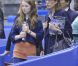La princesse Alexandra de Hanovre, 12 ans, qui brille sur la glace et remportait en début de mois une compétition dans sa catégorie à Monaco, assistait le 27 mars 2012 aux championnats du monde de patinage artistique à Nice avec sa mère la princesse Caroline.