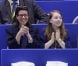 Très complices, la princesse Alexandra de Hanovre, 12 ans, patineuse déjà brillante, et sa mère la princesse Caroline assistaient le 27 mars 2012 aux championnats du monde de patinage artistique à Nice, encourageant le représentant monégasque Kim Lucine, qui s'est qualifié pour le programme court.