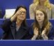 La princesse Alexandra de Hanovre, 12 ans, qui brille sur la glace et remportait en début de mois une compétition dans sa catégorie à Monaco, assistait le 27 mars 2012 aux championnats du monde de patinage artistique à Nice avec sa mère la princesse Caroline.