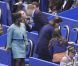 Dans la tribune VIP du palais des expositions de Nice, pour les championnats du monde de patinage artistique, le prince Albert a rejoint sa soeur la princesse Caroline et sa nièce la princesse Alexandra ainsi que Surya Bonaly, le 27 mars 2012.