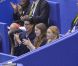 Dans la tribune VIP du palais des expositions de Nice, pour les championnats du monde de patinage artistique, le prince Albert a rejoint sa soeur la princesse Caroline et sa nièce la princesse Alexandra ainsi que Surya Bonaly, le 27 mars 2012.