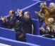 Dans la tribune VIP du palais des expositions de Nice, pour les championnats du monde de patinage artistique, le prince Albert a rejoint sa soeur la princesse Caroline et sa nièce la princesse Alexandra ainsi que Surya Bonaly, le 27 mars 2012.