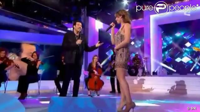 Lionel Richie et Chimène Badi -  Say you Say Me , live dans l'émission  Champs Elysées , diffusée le 10 mars 2012 sur France 2.