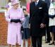 La reine Elizabeth II et son époux le duc d'Edimbourg lors du dimanche de Pâques à Windsor le 8 avril 2012
