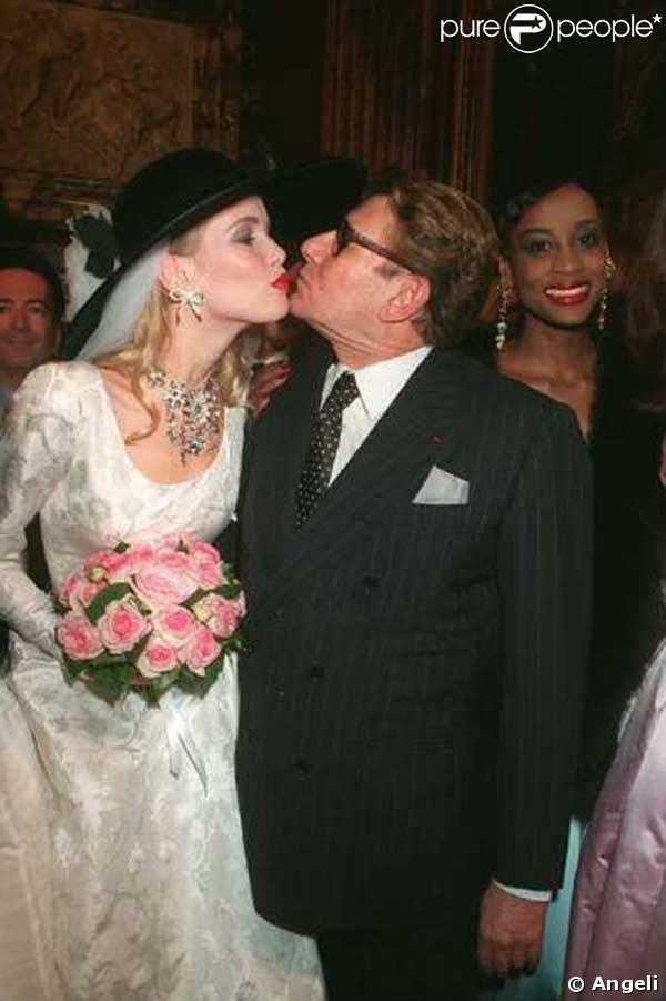 Yves Saint Laurent et Claudia Schiffer 