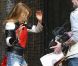 Kylie Minogue à Londres sur le tournage d'un clip mystère, le 20 avril 2012.