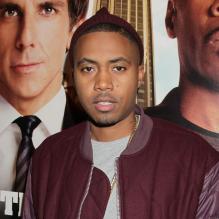 Nas à New York lors de l'avant-première du film Le Casse De Central Park. Le 24 octobre 2011.
