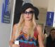 La jet-setteuse Paris Hilton arrive à l'aéroport de Nice, le samedi 19 mai 2012.
