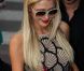 Paris Hilton arrive sur le plateau du  Grand Journal , à Cannes, le samedi 19 mai 2012.