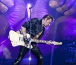 Johnny Hallyday en concert à Montpellier pour le lancement de la tournée, le 14 mai 2012.