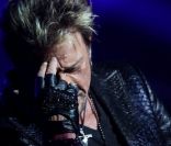 Johnny Hallyday sur scène en concert à Montpellier, le 15 mai 2012.