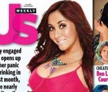 Couverture de  Us Weekly  avec Snooki qui dévoile son ventre rond, mars 2012.