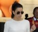Eva Longoria arrive à Londres, le 29 mai 2012
