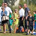 Reese Witherspoon, son mari et son ex Ryan Phillippe pour le match de son fils