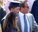 Arnold Schwarzenegger et Maria Shriver réunis pour la remise de diplôme de leur fils Patrick, dans un lycée de Los Angeles, le 1er juin 2012.