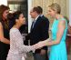 La princesse Charlene de Monaco a rencontré une Eva Longoria ravie lors d'un cocktail en marge du 52e Festival international de télévision de Monte-Carlo, le 13 juin 2012.
