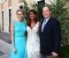 Eva LaRue entre la princesse Charlene et le prince Albert de Monaco lors d'un cocktail en marge du 52e Festival international de télévision de Monte-Carlo, le 13 juin 2012.