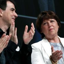 Olivier Ferrand et Martine Aubry à Paris, le 3 juillet 2010.